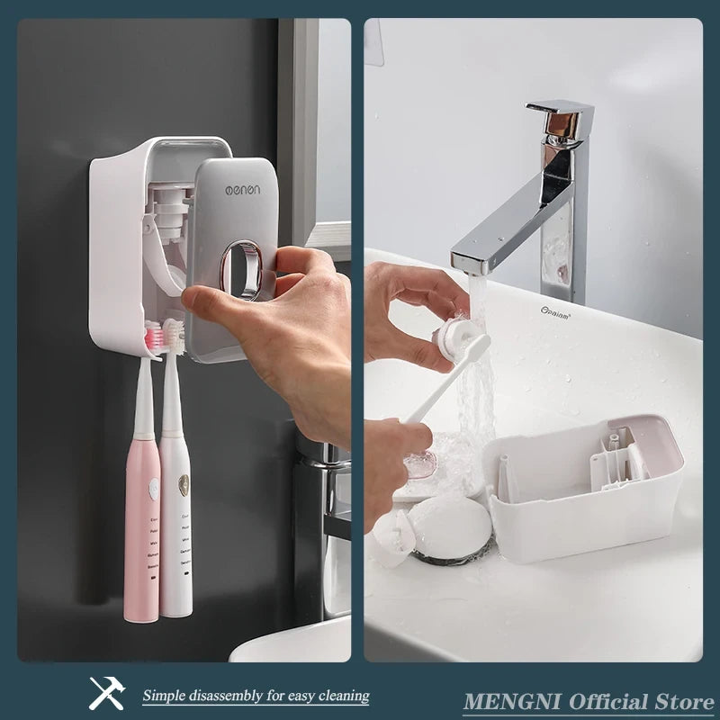Wall Mounted Toothpaste Dispenser and Holder