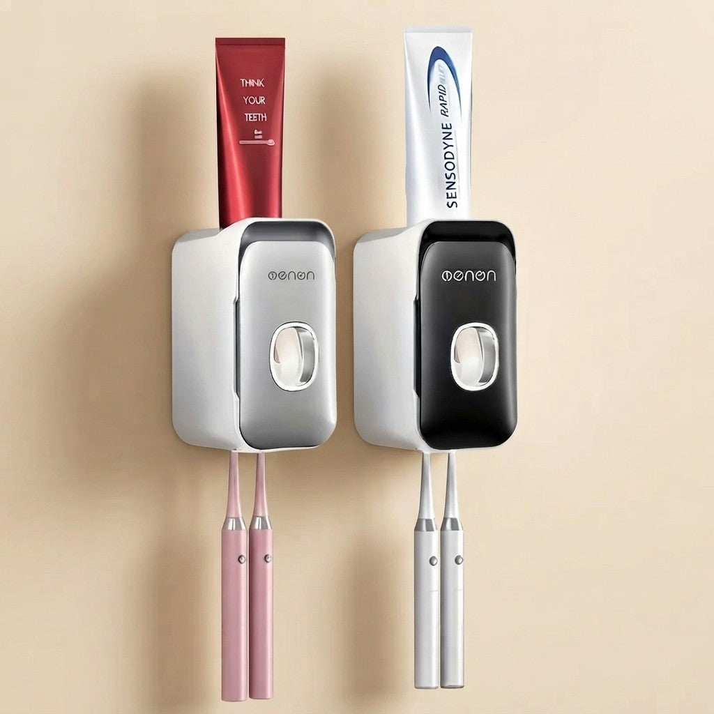 Wall Mounted Toothpaste Dispenser and Holder